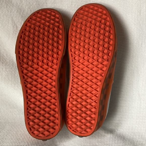 Vans White/Orange Trim Canvas Authentic Translucent Sneaker Size Men 7.5 Women 9 - Picture 8 of 9